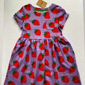 NWT Mini Boden Lilac Strawberries Dress 7/8Y